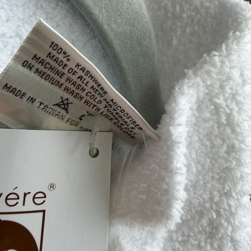 Kashwere Women's Microfiber Fleece sport Full Zip White Jacket XL NWT - Picture 8 of 10